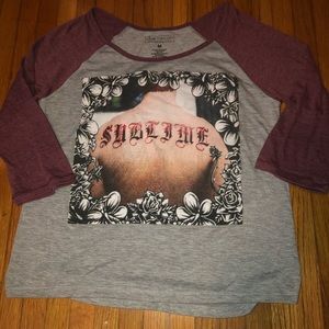 4 for $20 Tees- Sublime Raglan Baseball - womens M